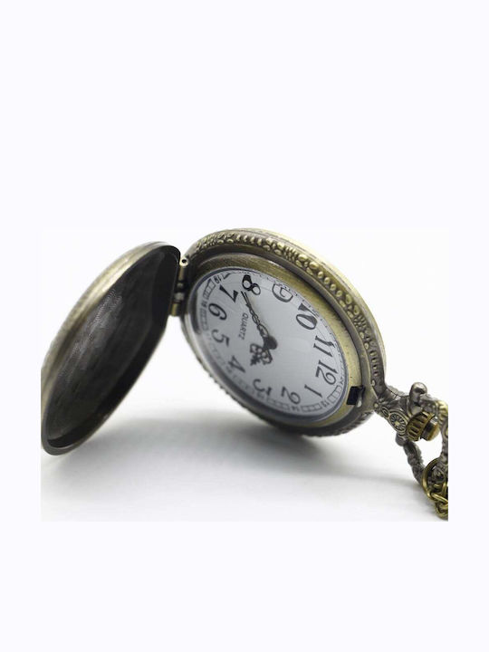 Ρολόι Τσέπης Ac Dc Χρυσή Απόχρωση Αλυσίδα Ac Dc Pocket Watch In Gold Tone Chain Molfs