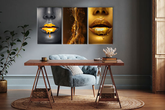 Naklejkomania Τρίπτυχος Πίνακας σε Καμβά 60x120cm