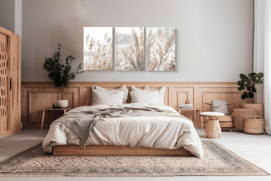 Naklejkomania Τρίπτυχος Πίνακας σε Καμβά 60x120cm