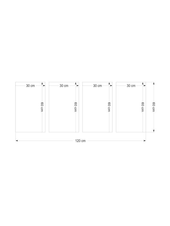 Naklejkomania Τετράπτυχος Πίνακας σε Καμβά 60x120cm
