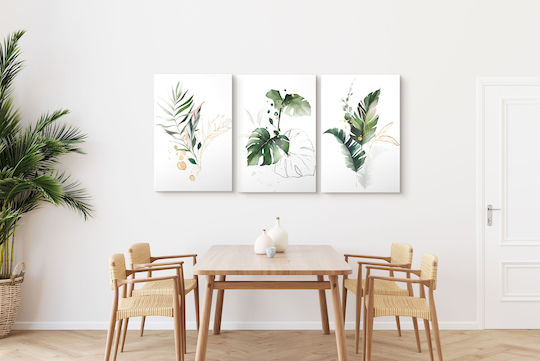Naklejkomania Τρίπτυχος Πίνακας σε Καμβά 60x120cm