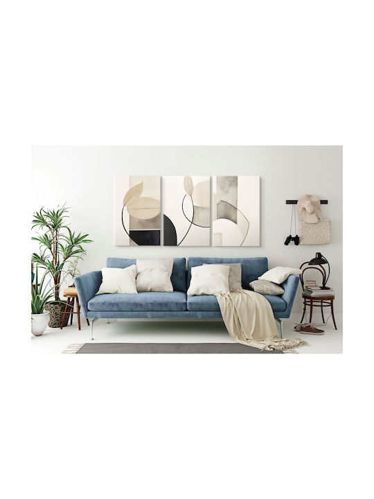 Naklejkomania Τρίπτυχος Πίνακας σε Καμβά 60x120cm