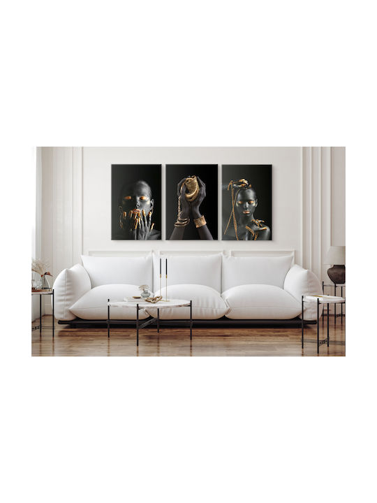 Naklejkomania Τρίπτυχος Πίνακας σε Καμβά 60x120cm