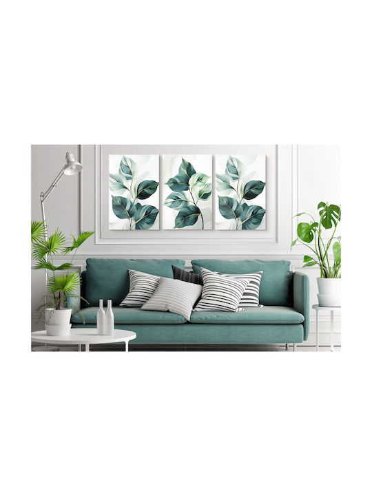 Naklejkomania Τρίπτυχος Πίνακας σε Καμβά 60x120cm