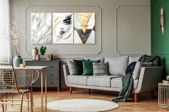 Naklejkomania Dreifach Gemälde auf Leinwand 60x120cm
