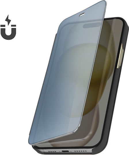 Clear View Case Iphone 15 Pro Max Mirror Flap Support Function Black