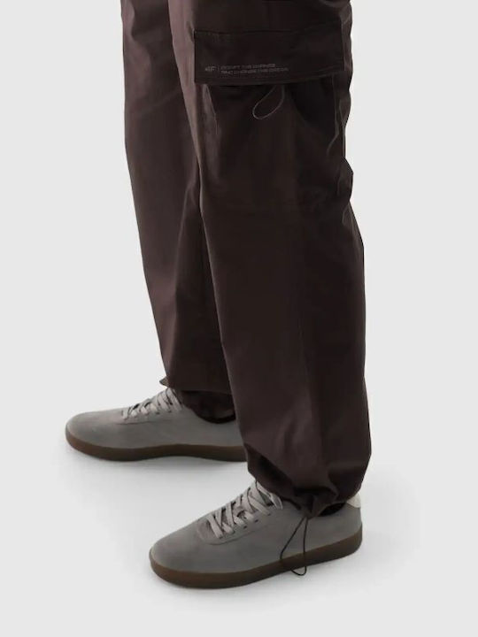 Cargo Sweatpants with Elastic Brown