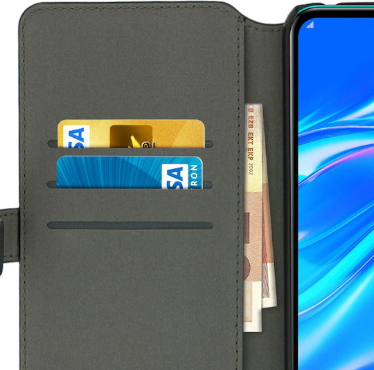 Husă Flip Huawei Y7 2019 Suport Carduri Efect Texturat Façonnable Negru