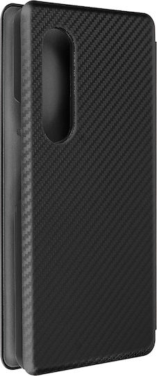 Folio Case Samsung Galaxy Z Fold 3 Card-holder & Stand Carbon Effect Black