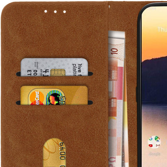 Husă portofel flip cu suport magnetic Nokia 2.3 – Maro
