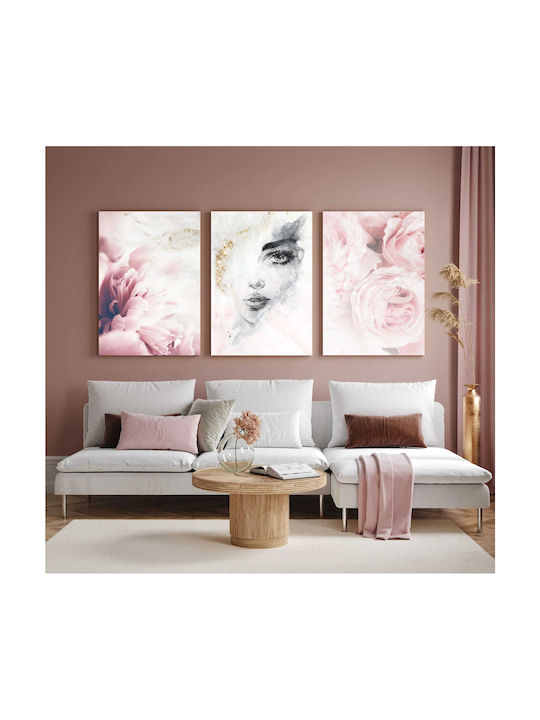 Naklejkomania Τρίπτυχος Πίνακας σε Καμβά 120x60cm