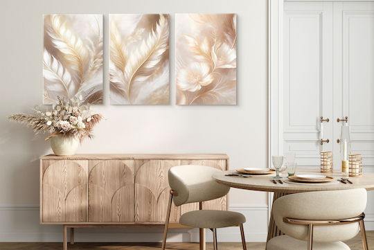Naklejkomania Τρίπτυχος Πίνακας σε Καμβά 60x120cm