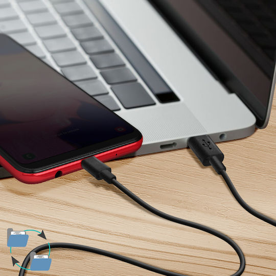 Avizar Regular USB 2.0 to micro USB Cable Μαύρο 0.5m 1τμχ