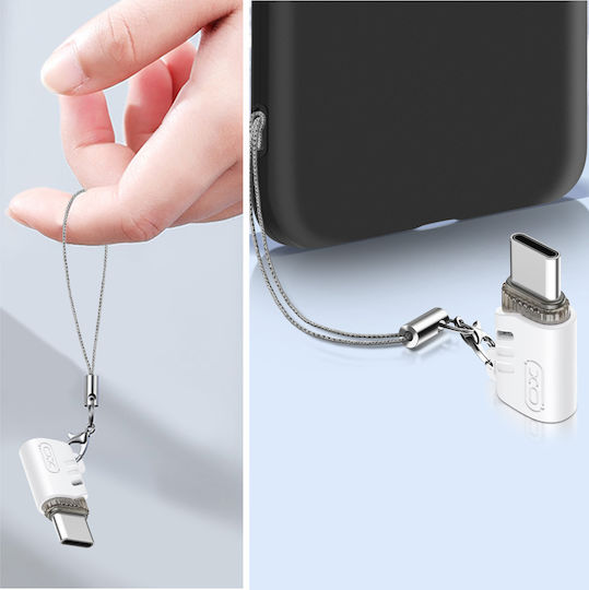 XO Μετατροπέας USB-C female σε micro USB female Λευκό 1τμχ XO-NB256G