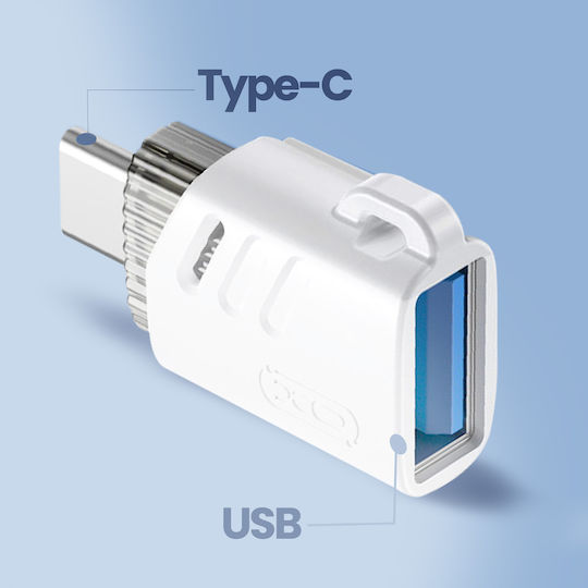 XO Otg Usb Converter USB-C male to USB-A female White 1pcs