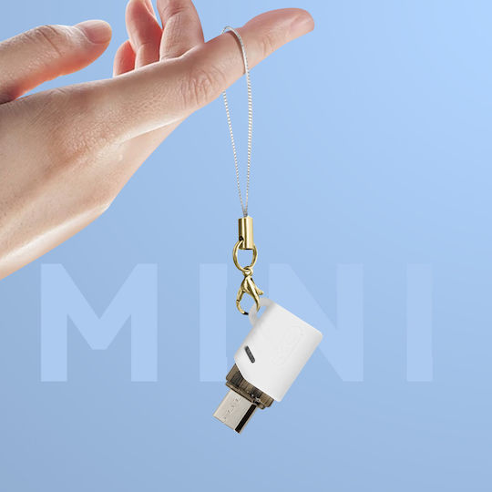 XO Μετατροπέας USB-C female σε micro USB male Λευκό 1τμχ XO-NB256H