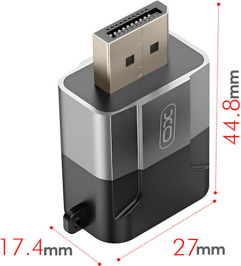 XO Μετατροπέας DisplayPort male σε VGA female Γκρι 1τμχ