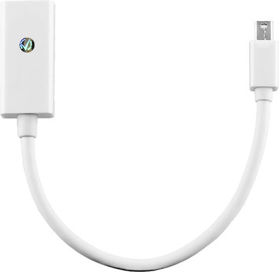 Volte-Tel Convertor mini DisplayPort masculin în HDMI feminin Alb 1buc (43276)