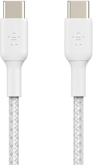Belkin Boost Charge Braided USB 2.0 Cable USB-C male - USB-C 60W PD Κίτρινο 2m CAB004BT2MWH