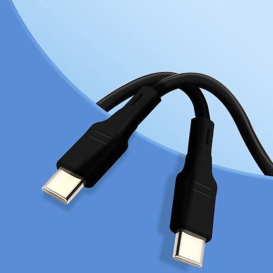 Blue Star USB 2.0 Cable USB-C male - USB-C 60W Μαύρο 1m