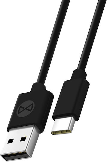 Forever USB 2.0 Kabel USB-C männlich - USB-A Schwarz 1m
