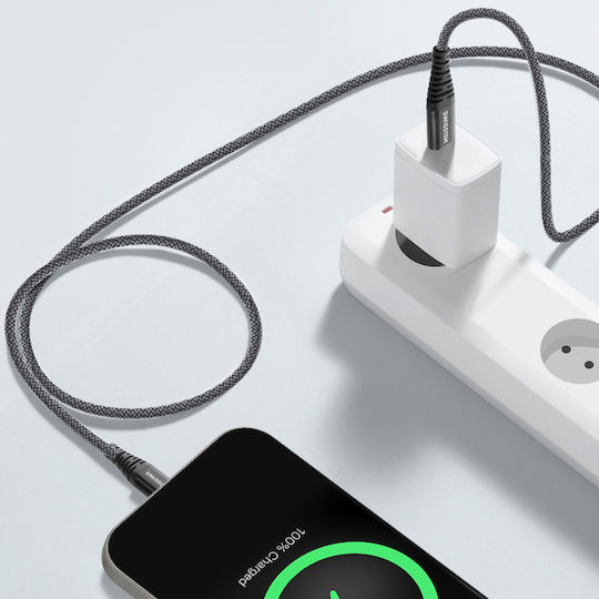 Swissten Braided USB 2.0 Cable USB-C Male - USB-C Black 1.5m