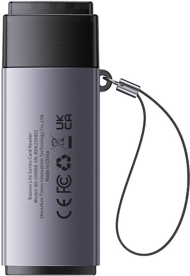 Baseus Lite Series Card Reader USB 3.0 για SD/microSD Γκρι