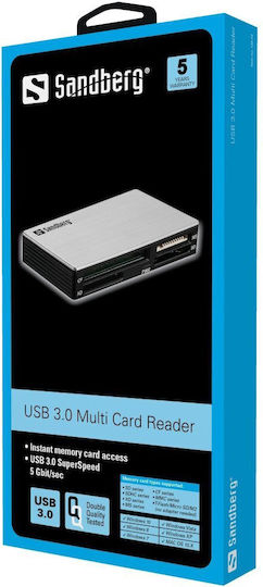 Sandberg Card Reader USB 3.0 για SD/microSD/MemoryStick/CompactFlash/xD Λευκό