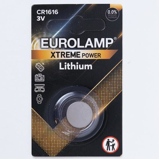 Eurolamp Batterie Lithium für Uhren CR1616 3V 1Stück