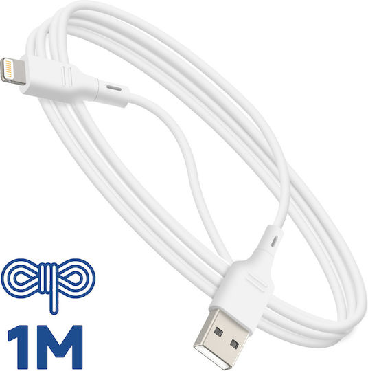 Blue Star Regular USB-A la Cablu Lightning Alb 1m