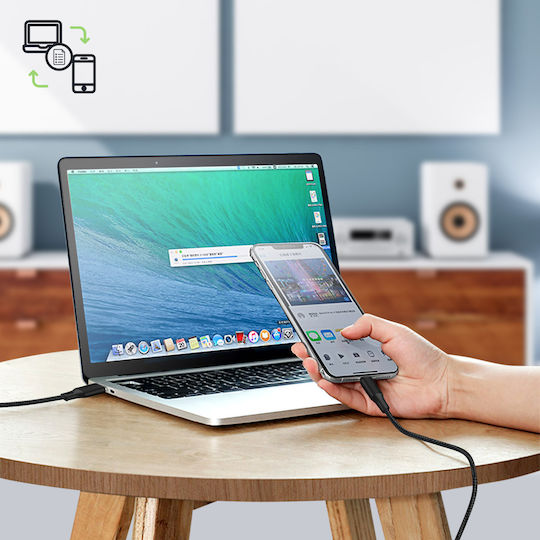 Forever Regular Cablu USB la Lightning / Type-C / micro USB cu mai multe porturi 2A Negru 1m