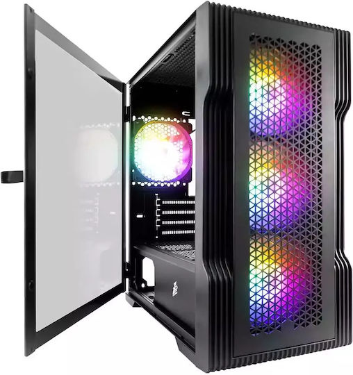 1STPLAYER Trilobite T3 Gaming Midi Tower Κουτί Υπολογιστή με Πλαϊνό Παράθυρο Μαύρο