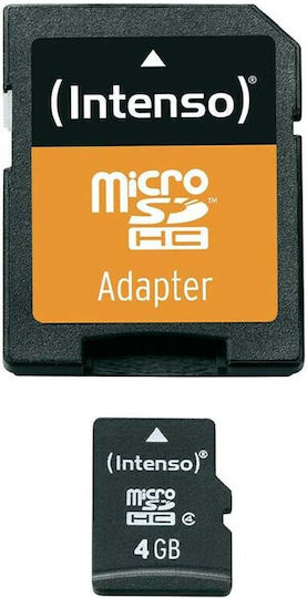 Intenso microSDHC 4GB Geschwindigkeitsklasse 4 21MB/s mit Adapter