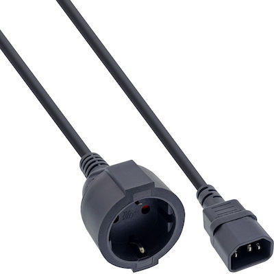 InLine IEC C14 - Schuko Cable 0.5m Black (16659K)