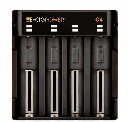 E-Cig Power E-Cig Power D4 USB Φορτιστής 4 Μπαταριών Li-ion Μεγέθους 18650/16340