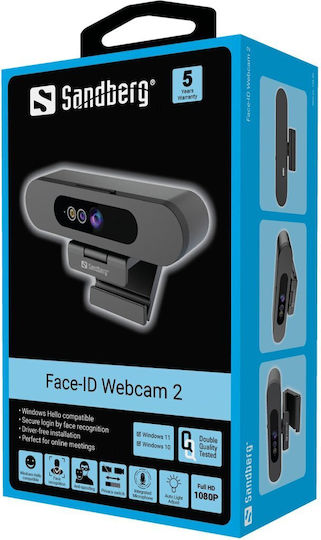 Sandberg Face-ID Webcam 2 Full HD 1080p Schwarz 134-40