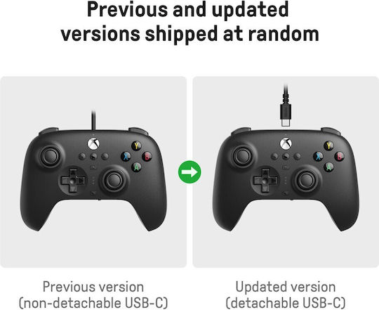 8Bitdo Ultimate Hall Edition Verkabeltes Gamepad mit Hall-Effekt-Sticks für Xbox One / Xbox-Serie Schwarz