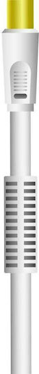 Crystal Audio Antennenkabel Coax-Stecker - Coax-Buchse Weiß 4m DB80-4 1 Stück