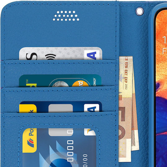 Флип калъф портфейл тънък калъф Xiaomi Mi 8 Lite силиконов калъф – Син
