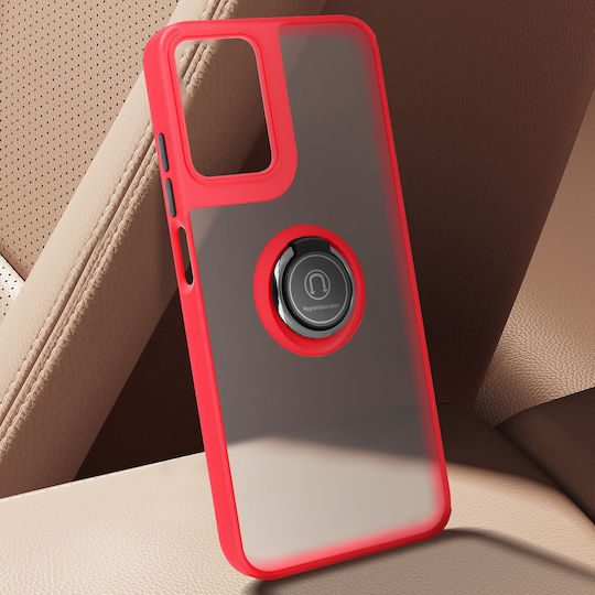 Avizar Ring-Hülle Motorola Moto G24 Ständer-Funktion Stoßfester Schutz Rot