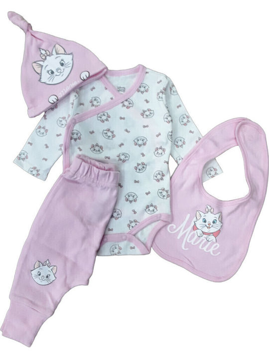 Disney Σετ Κορμάκι White Light Pink