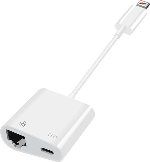 Avizar ADA-1035-IP5 Lightning Konverter männlich zu Lightning / Ethernet weiblich Weiß