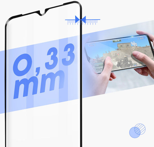Bigben Interactive 2.5D 0.33mm Gehärtetes Glas Schwarz (Realme C33Oppo A17)