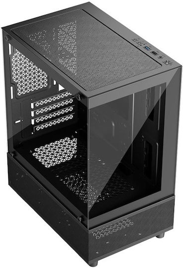 1STPLAYER Mi2-A Gaming Midi Tower Computer Case with Side Window Black