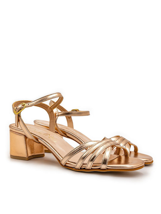 Stefania Synthetic Leather Women's Sandals Gold