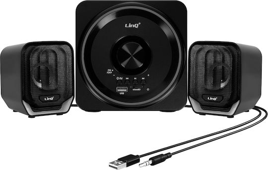 LinQ KB606 Ασύρματα Ηχεία Υπολογιστή με Bluetooth σε Μαύρο Χρώμα