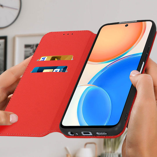 Honor 70 Lite X8 5g X6 Case Card-holder Cover Video Stand Red