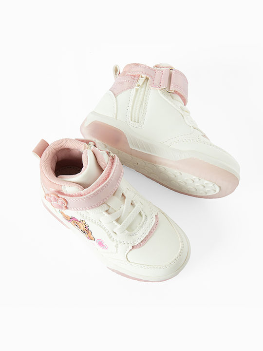 Παιδικά Sneakers High με Σκρατς Λευκά