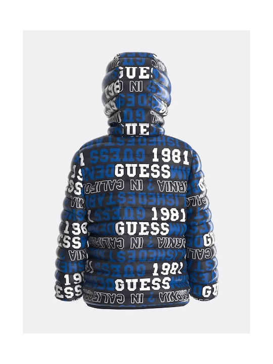 Guess Kids Casual Jacket with Hood Blue