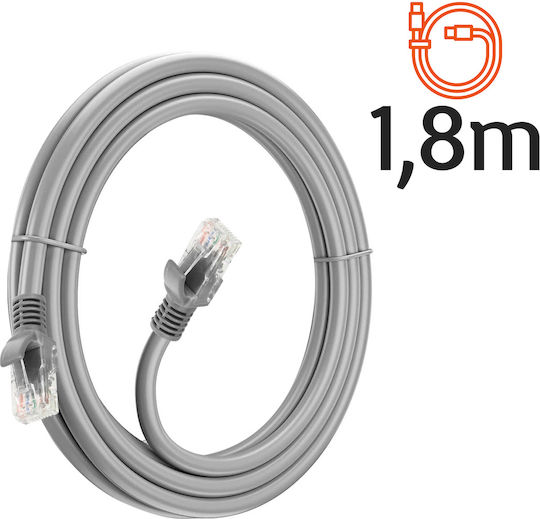 LinQ U/UTP Cat.6 (Gigabit) Καλώδιο Δικτύου Ethernet 1.8m Γκρι